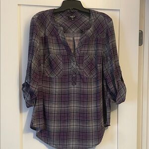 Torrid Purple Plaid Women's Blouse